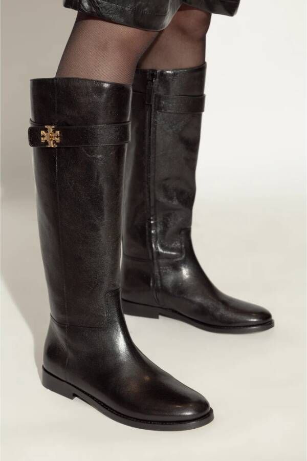 TORY BURCH Leren laarzen Black Dames