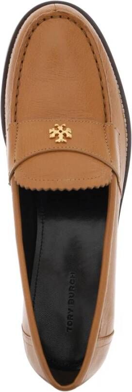 TORY BURCH Leren Perry Mocassins met Iconische Double T Brown Dames