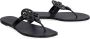 TORY BURCH Leren platte sandalen met logo detail Black Dames - Thumbnail 2