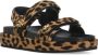 TORY BURCH Leren sandalen met dierenprint Brown Dames - Thumbnail 3