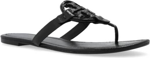 TORY BURCH Leren Slides Black Dames