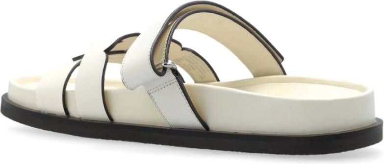 TORY BURCH Leren slides Ines White Dames