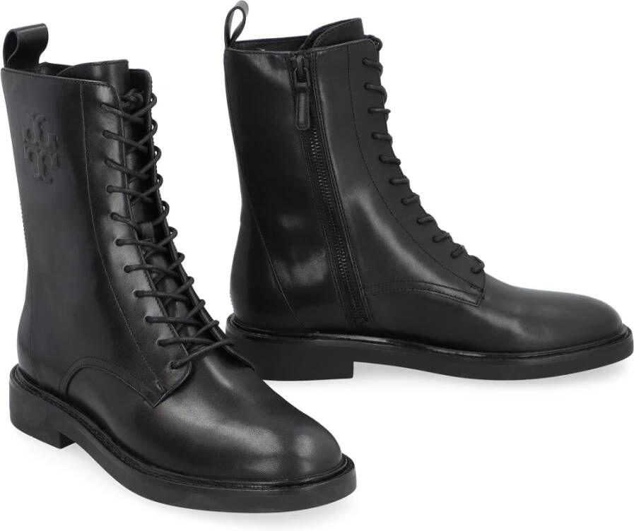 TORY BURCH Leren veterschoenen Black Dames