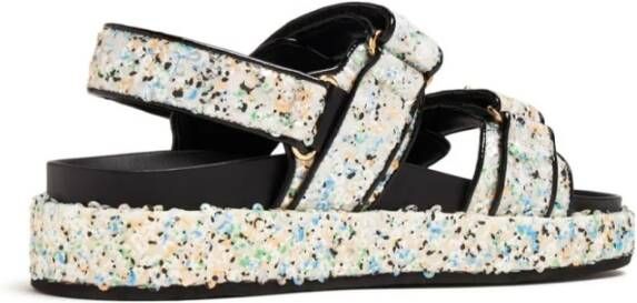 TORY BURCH Mesh Sequin Sandalen Double T Motif Multicolor Dames