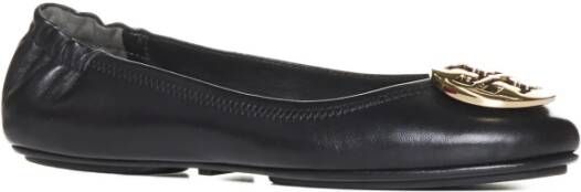 TORY BURCH Metal Logo Ballet Flats Black Dames