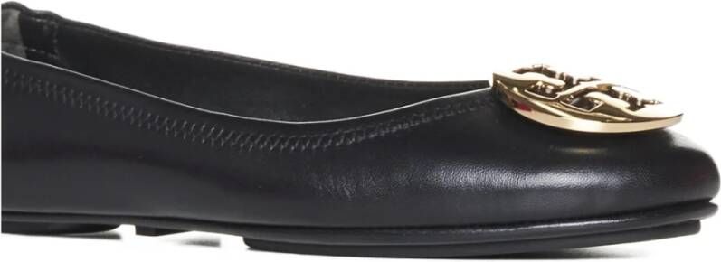 TORY BURCH Metal Logo Ballet Flats Black Dames