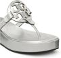 TORY BURCH Metallic Double T Teenslippers Gray Dames - Thumbnail 4