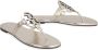 TORY BURCH Metallic Leren Platte Slippers Yellow Dames - Thumbnail 2