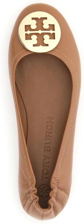 TORY BURCH Iconische Nappa Ballerina's Brown Dames