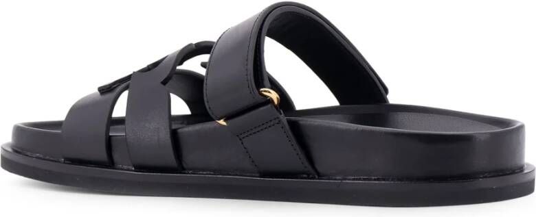 TORY BURCH Monogram Leren Sandalen met Strass Band Black Dames