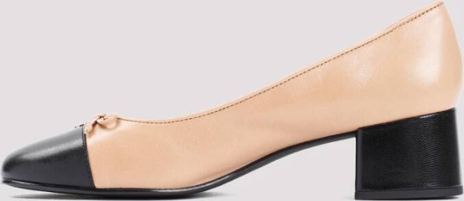 TORY BURCH Nude & Neutrals Leren Bow Pumps Beige Dames