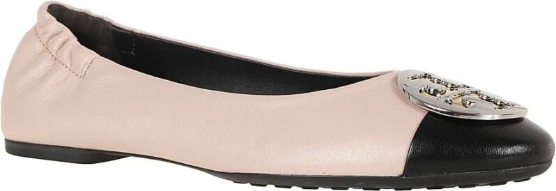 TORY BURCH Nude Leren Ballerina Elegante Stijl Pink Dames