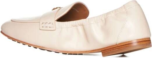 TORY BURCH Off-White Logo-Plaque Loafers Beige Dames