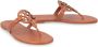 TORY BURCH Platte Leren Sandalen Ronde Neus Kalf Brown Dames - Thumbnail 2