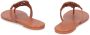 TORY BURCH Platte Leren Sandalen Ronde Neus Kalf Brown Dames - Thumbnail 3