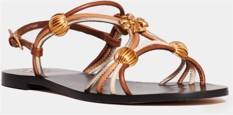 TORY BURCH Platte sandalen Bruin Dames