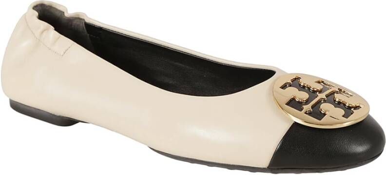 TORY BURCH Platte schoenen met Claire Cap-Toe Ballet White Dames