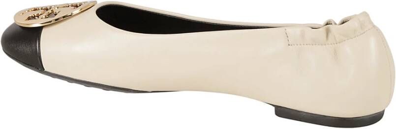 TORY BURCH Platte schoenen met Claire Cap-Toe Ballet White Dames