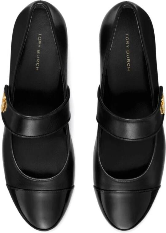 TORY BURCH Platte schoenen met dubbel T-motief Black Dames