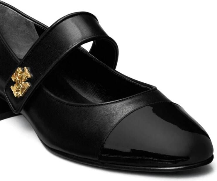 TORY BURCH Platte schoenen met dubbel T-motief Black Dames