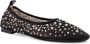 TORY BURCH Rhinestone Mesh Ballerina's met Leren Detail Black Dames - Thumbnail 2