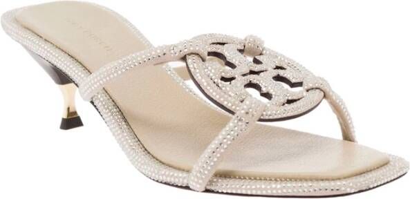 TORY BURCH Rhinestone Slip-On Sandalen Grijs Gray Dames