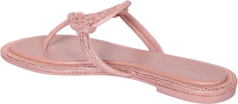 TORY BURCH Roze Kristalversierde Leren Sandalen Pink Dames