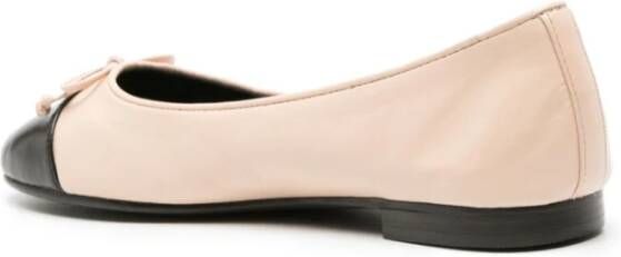 TORY BURCH Roze Leren Ballerina Platte Schoenen Beige Dames