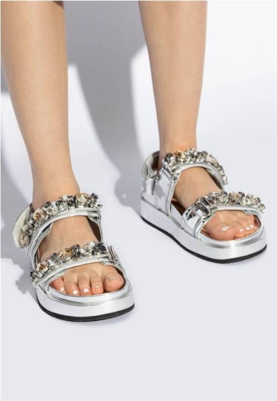 TORY BURCH Sandalen met logo Gray Dames