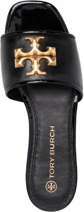 TORY BURCH Eleanor Leren Slides Zwart Dames