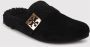 TORY BURCH Shearling Muiltjes met Logo Gesp Detail Black Dames - Thumbnail 2