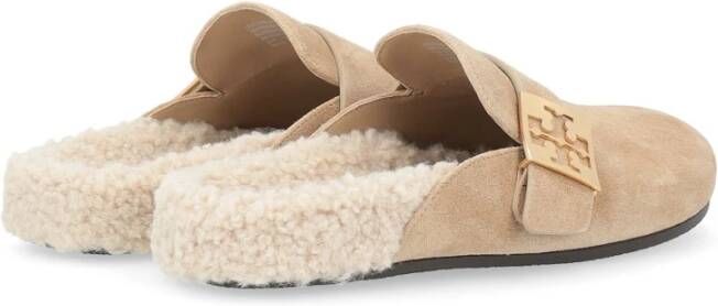 TORY BURCH Shearling Mule Instap Schoen Brown Dames