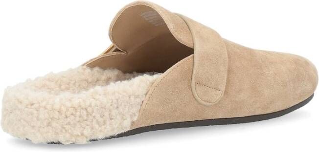 TORY BURCH Shearling Mule Instap Schoen Brown Dames