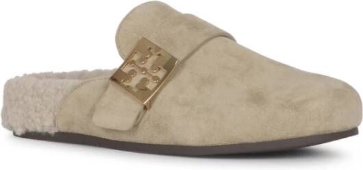 TORY BURCH Shearling Mule Platte Schoenen Beige Dames