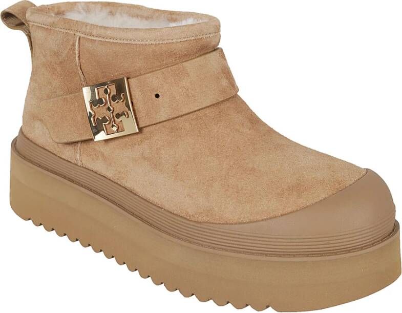 TORY BURCH Shearling Platform Laarzen Brown Dames