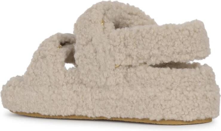 TORY BURCH Shearling Sport Sandalen in Beige Dames