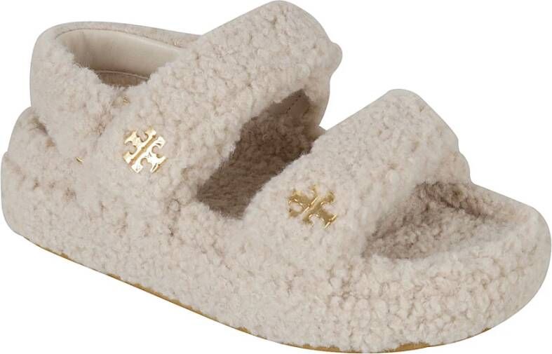 TORY BURCH Shearling Sport Sandalen in Beige Dames