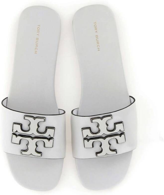 TORY BURCH Stijlvolle witte leren sandalen Wit Dames