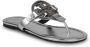 TORY BURCH Monochrome Metallic Flip Flops Grijs Dames - Thumbnail 2