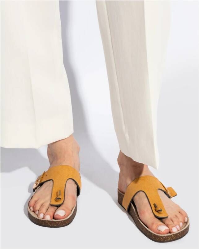 TORY BURCH Slippers met Mellow Thong-logo Yellow Dames