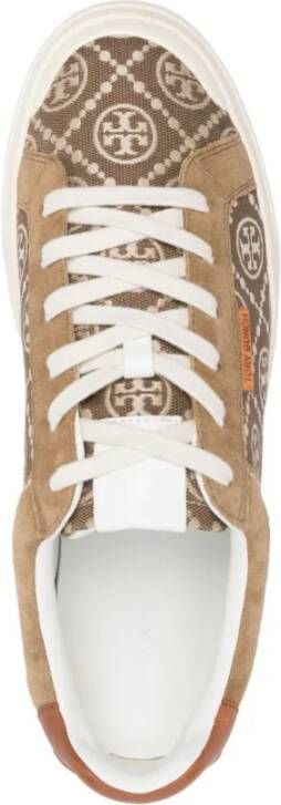 TORY BURCH Beige Jacquard Sneakers voor Dames Beige Dames