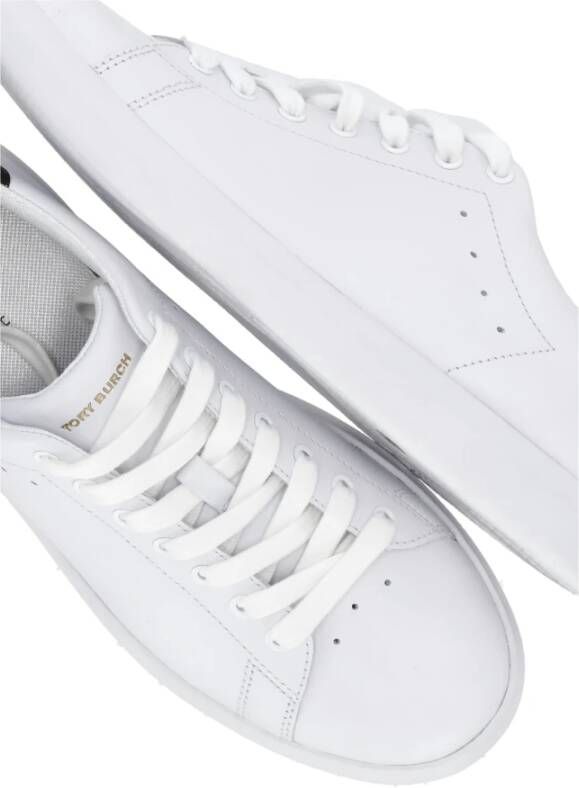 TORY BURCH Witte Leren Modieuze Sneakers voor Dames Wit Dames