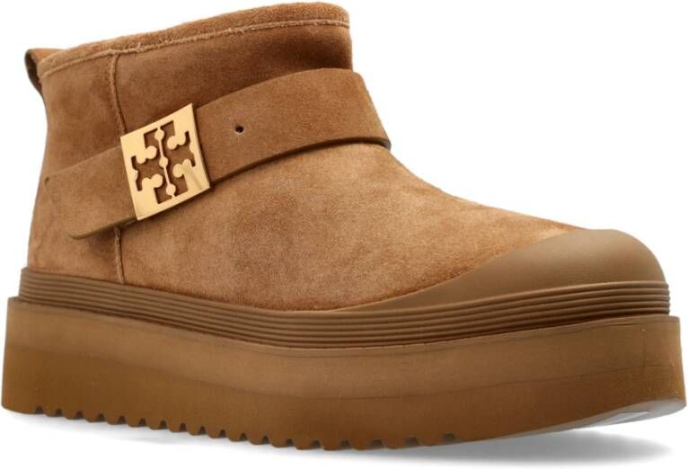 TORY BURCH Sneeuwlaarzen met logo Beige Dames