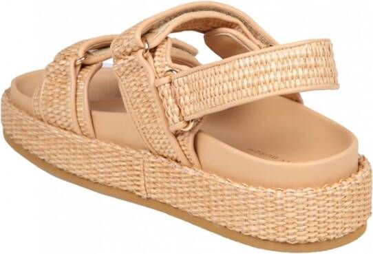 TORY BURCH Sportieve Raffia Sandalen Natuurlijke Kleur Beige Dames