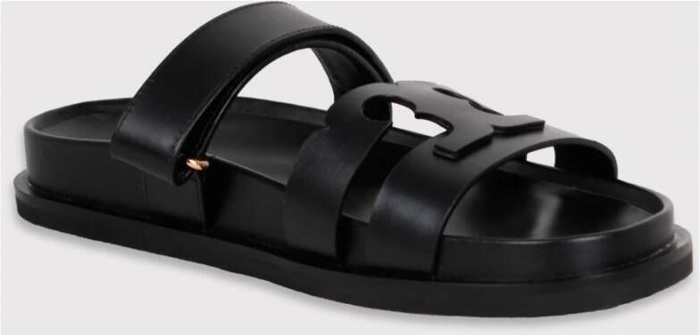 TORY BURCH Sporty Ines Leren Sandaal Slider Black Dames