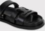 TORY BURCH Sporty Ines Leren Sandaal Slider Black Dames - Thumbnail 3