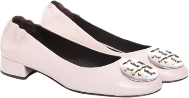 TORY BURCH Stijlvolle Balletflats met Dubbel-T Logo Pink Dames