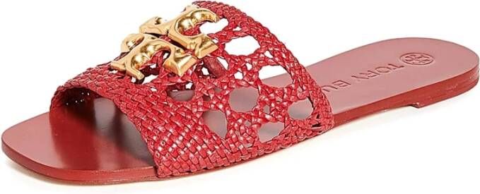 TORY BURCH Stijlvolle Slippers voor Dagelijks Comfort Red Dames