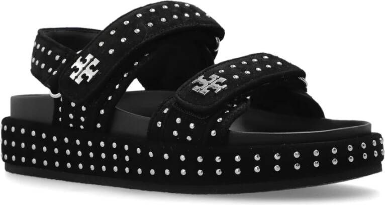 TORY BURCH Suède sandalen Kira Black Dames