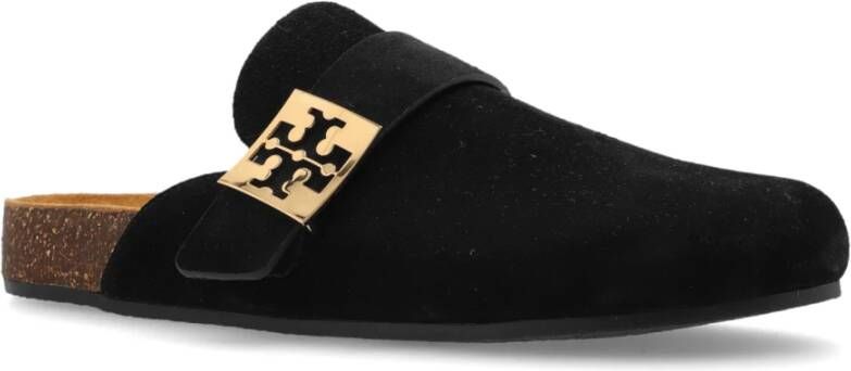 TORY BURCH Suede slides Mellow Black Dames